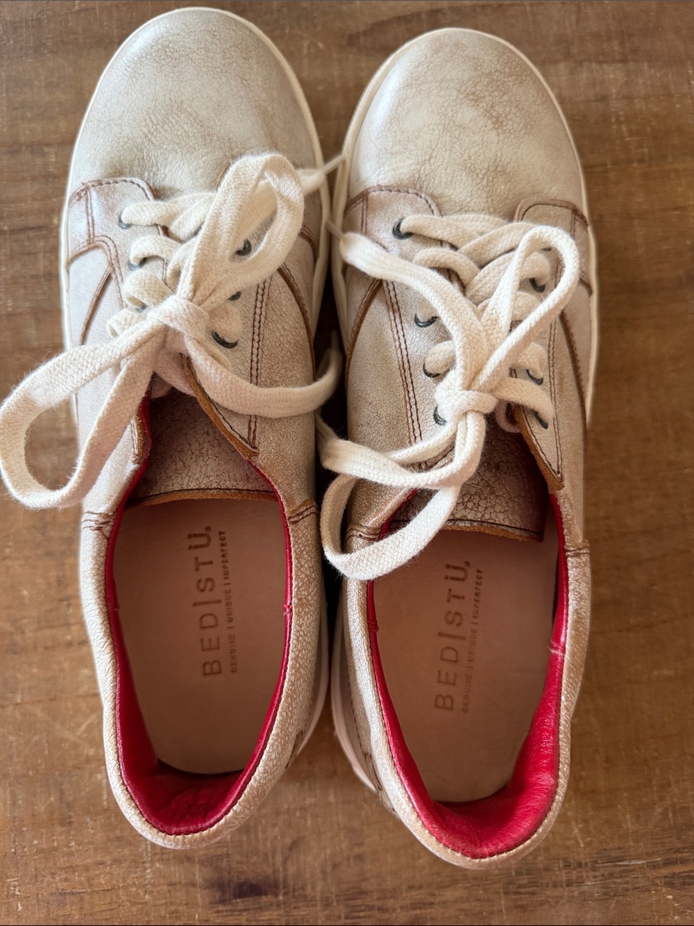 BED|STU Azeli Low-Profile Leather Sneakers in the Nectar Lux Colorway. Size 9 - Picture 3 of 6